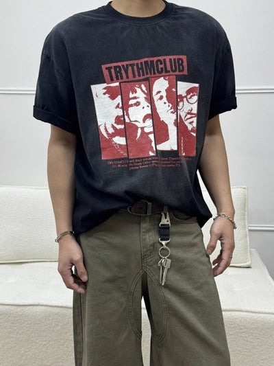 Vintage short sleeve T-shirt OR4520 - 韓国メンズファッション通販 - ORUN - 