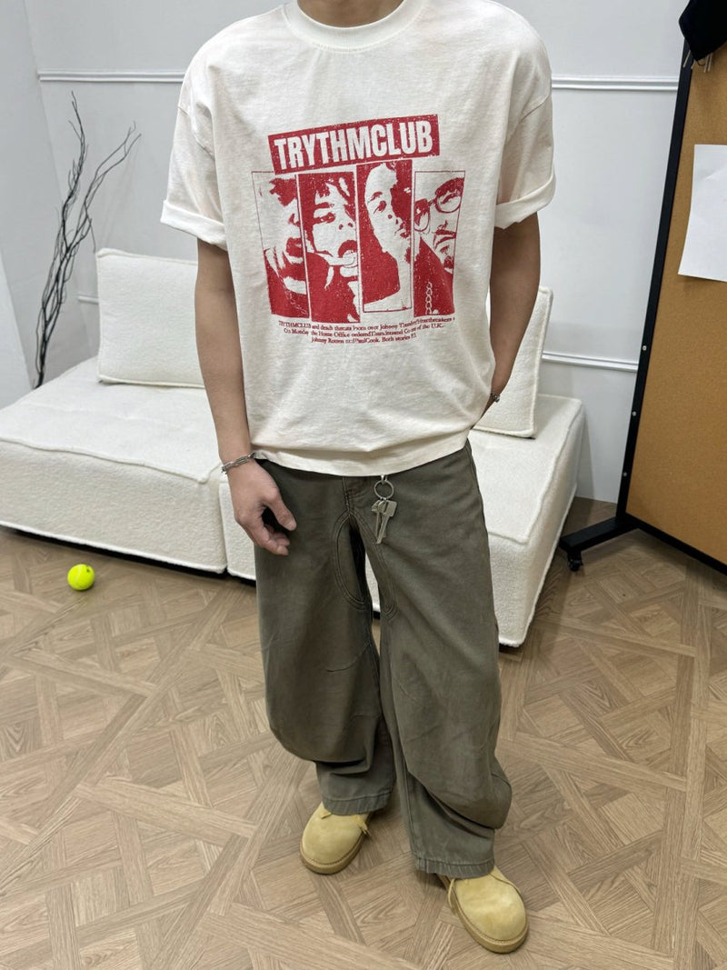 Vintage short sleeve T-shirt OR4520 - 韓国メンズファッション通販 - ORUN - 
