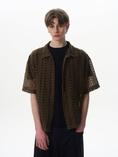 ワッフルパターンシャツ メンズ 半袖｜Waffle Pattern SHIRT OR4434 - 韓国メンズファッション通販 - ORUN - 
