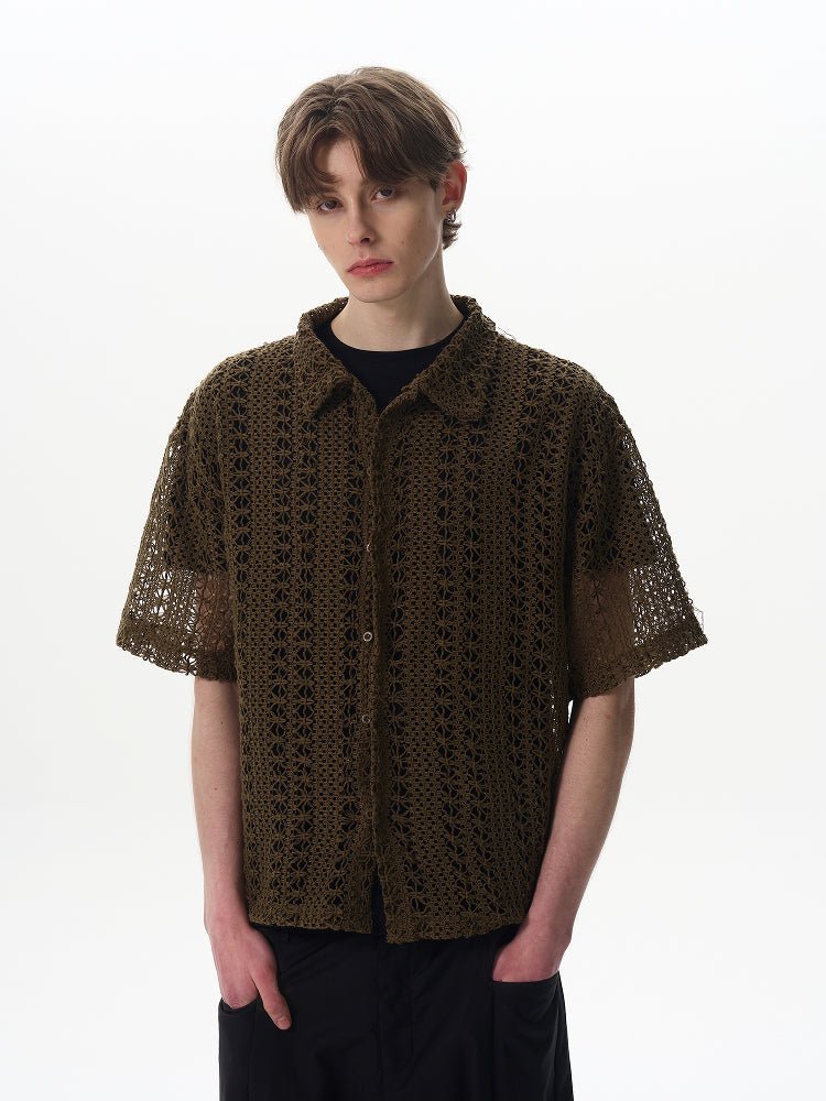 ワッフルパターンシャツ メンズ 半袖｜Waffle Pattern SHIRT OR4434 - 韓国メンズファッション通販 - ORUN - 