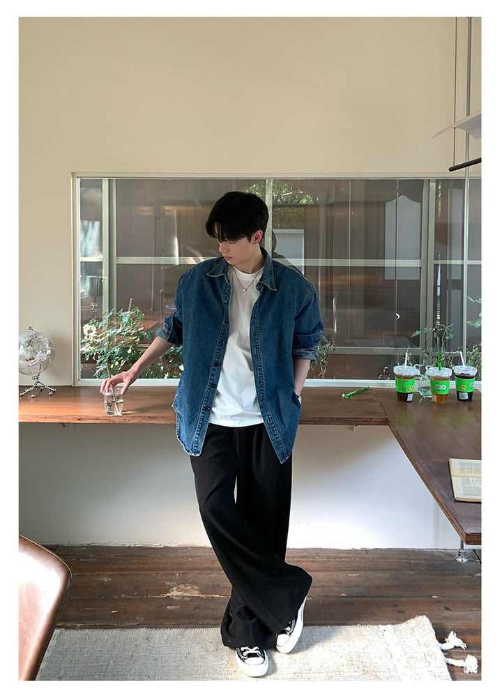 BLU シャツ ウォッシュデニムシャツ メンズ ブルー｜Washed Blue SHIRT OR4370