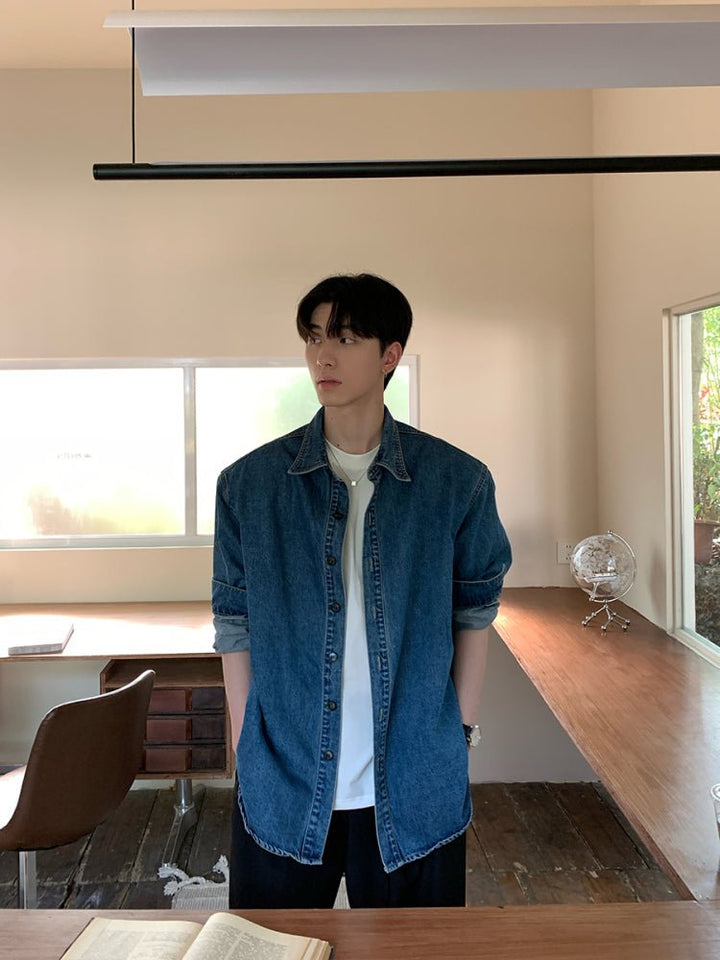 ウォッシュデニムシャツ メンズ ブルー｜Washed Blue SHIRT OR4370