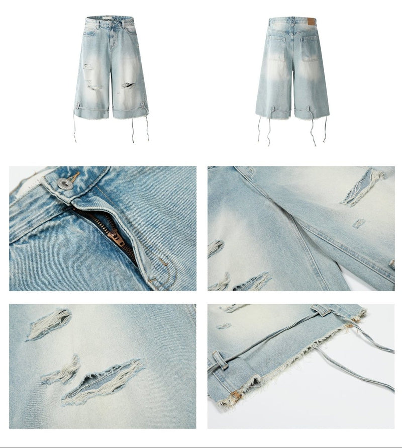 Washed half denim pants OR4262 - ORUN