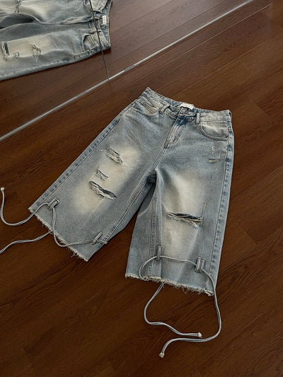 Washed half denim pants OR4262 - ORUN