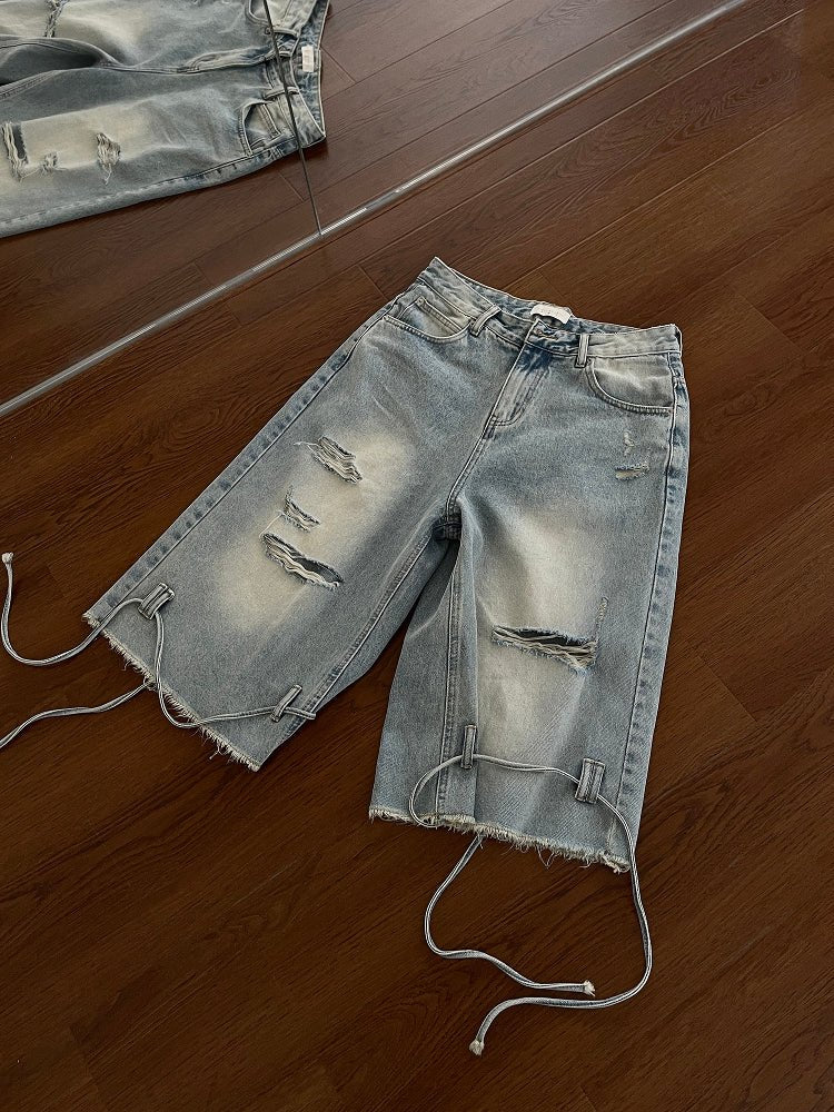 Washed half denim pants OR4262 - ORUN