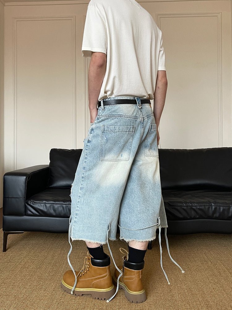 Washed half denim pants OR4262 - ORUN