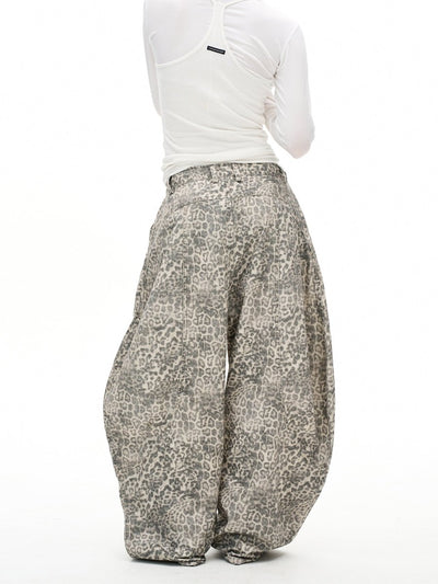 Washed Leopard Print Jeans OR4668 - 韓国メンズファッション通販 - ORUN - 
