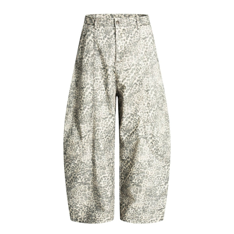 Washed Leopard Print Jeans OR4668 - 韓国メンズファッション通販 - ORUN - 