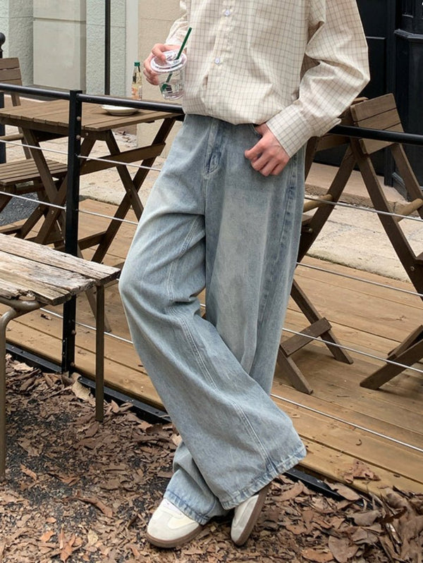 Washed straight wide denim OR4041