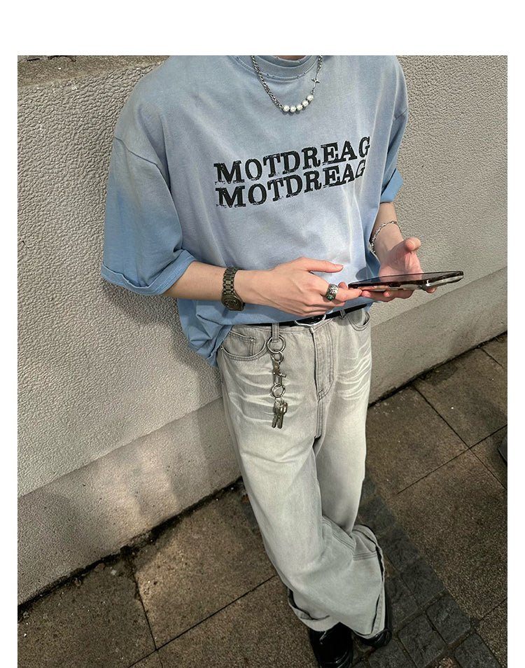 White gray wide denim pants OR3248 - ORUN