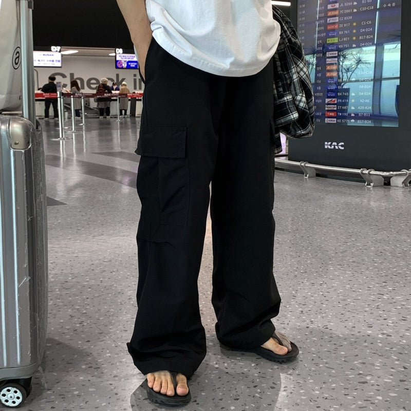 通気性ワイドカーゴパンツ メンズ リラックス / Wide Cargo PANTS OR4387 - 韓国メンズファッション通販 - ORUN - 