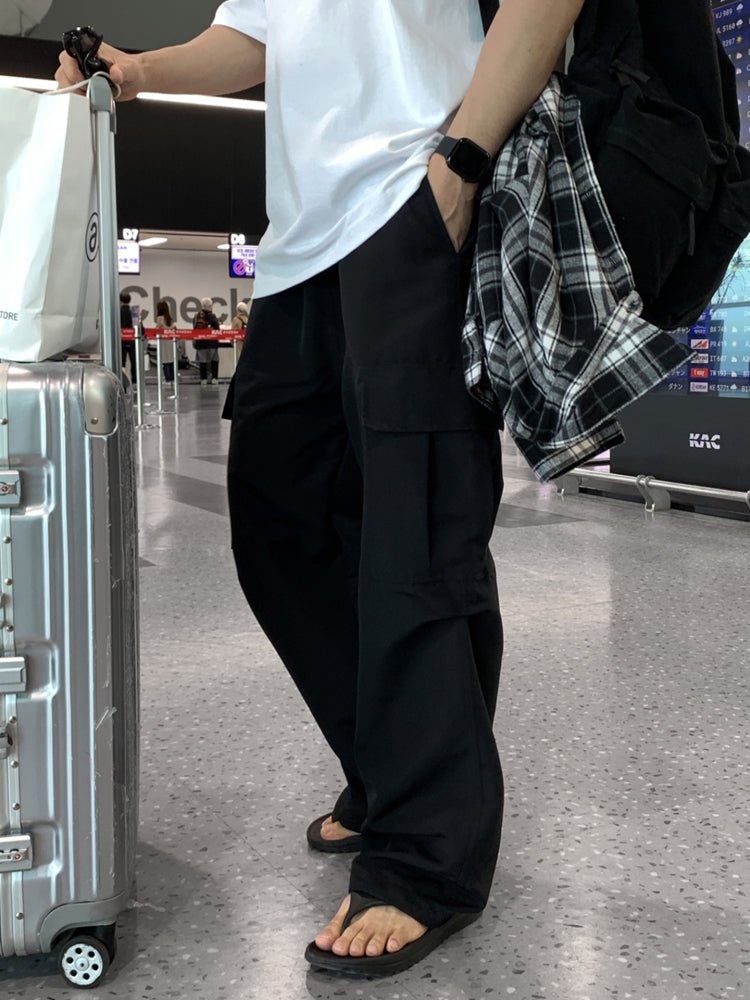 通気性ワイドカーゴパンツ メンズ リラックス / Wide Cargo PANTS OR4387 - 韓国メンズファッション通販 - ORUN - 