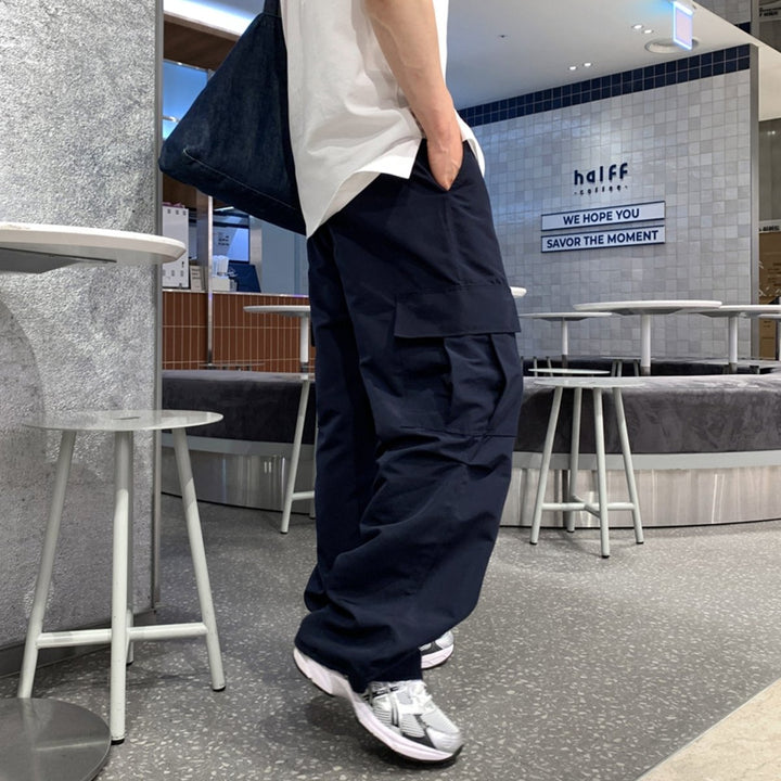 通気性ワイドカーゴパンツ メンズ リラックス / Wide Cargo PANTS