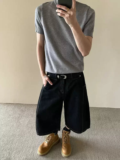 Wide short denim pants OR4271 - ORUN