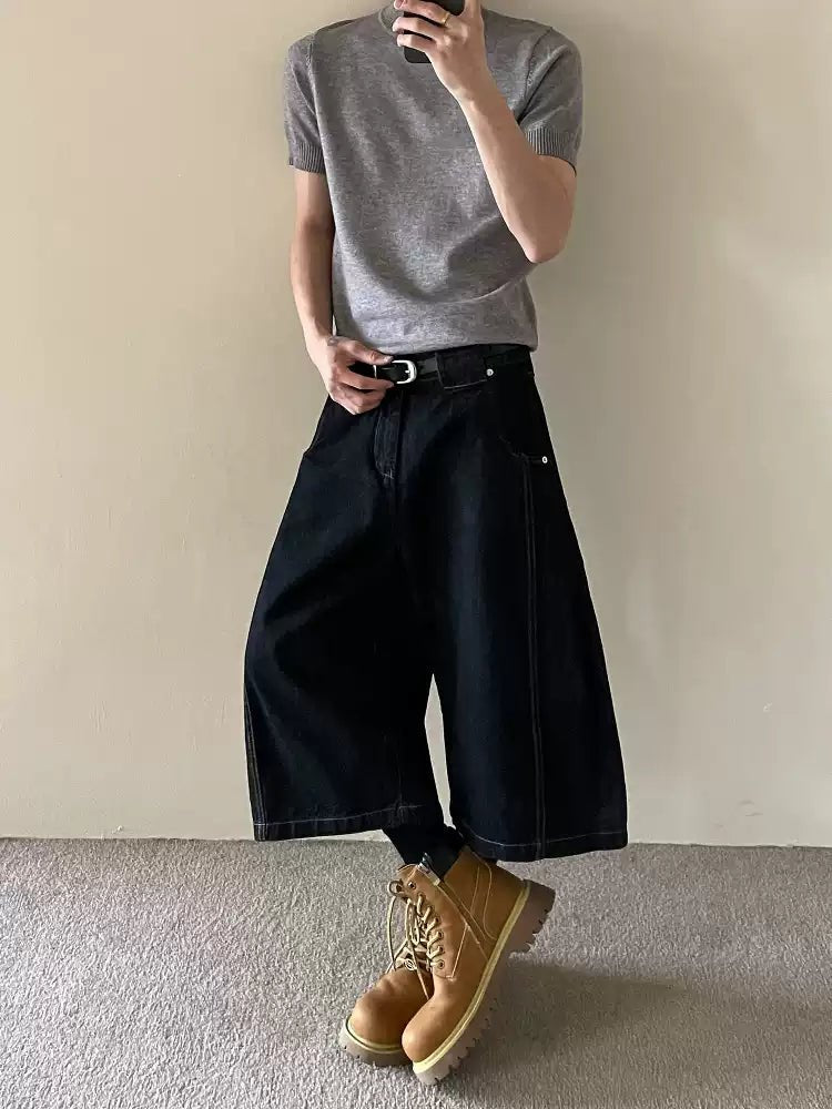 Wide short denim pants OR4271 - ORUN
