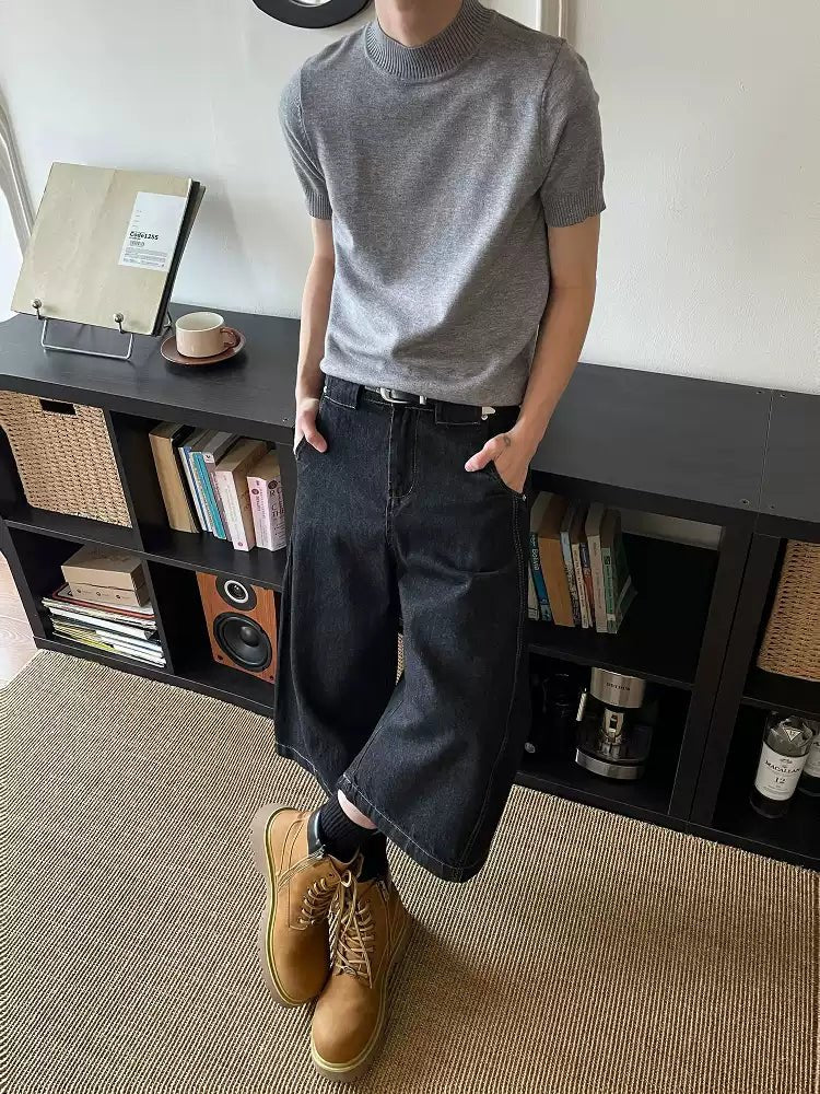 Wide short denim pants OR4271 - ORUN