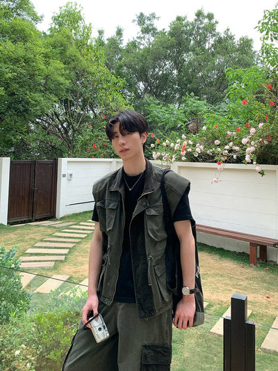 Wide shoulder vest loose machete pants OR4304 - ORUN
