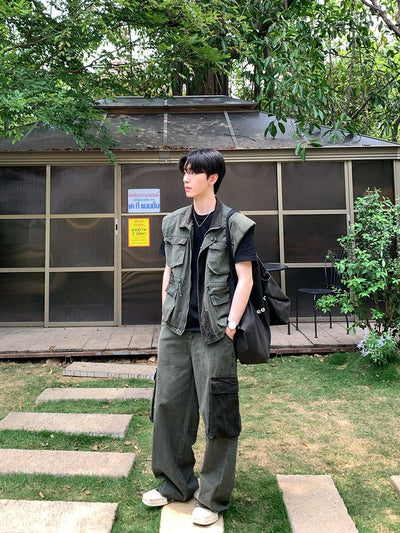 Wide shoulder vest loose machete pants OR4304 - ORUN