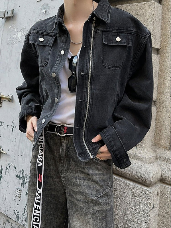 zipper denim jacket OR3456