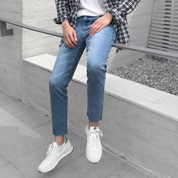 Straight denim pants or925