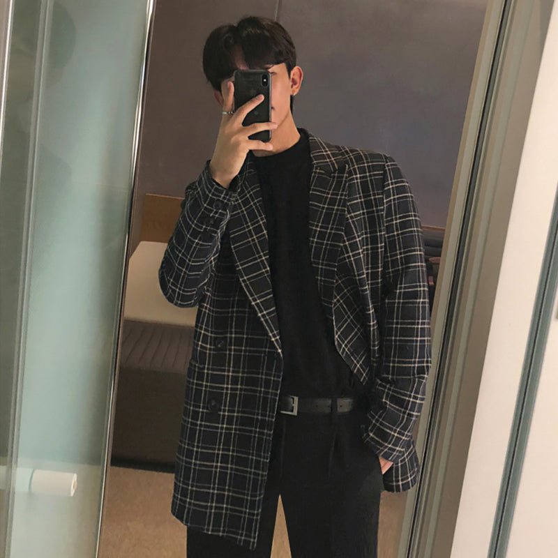 Casual check suit jacket or1073