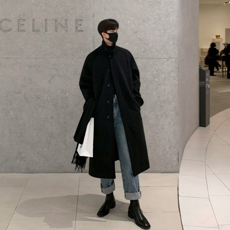 High neck long coat or992