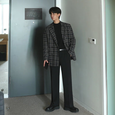 Casual check suit jacket or1073