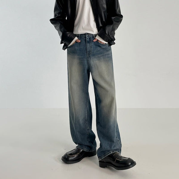 Loose wide denim pants or979