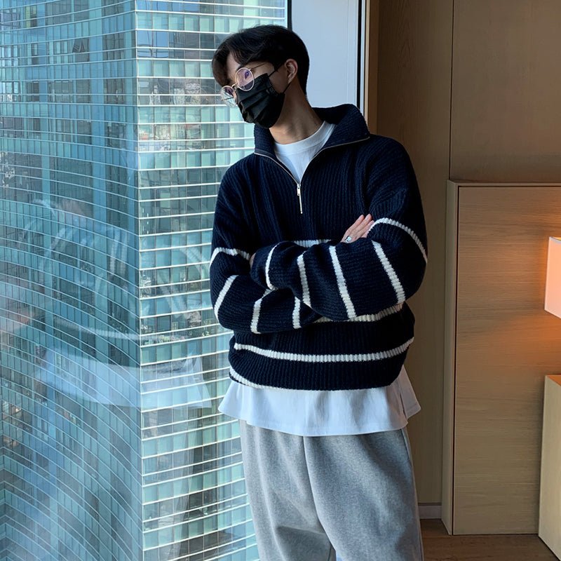 Half zip knit sweater or989