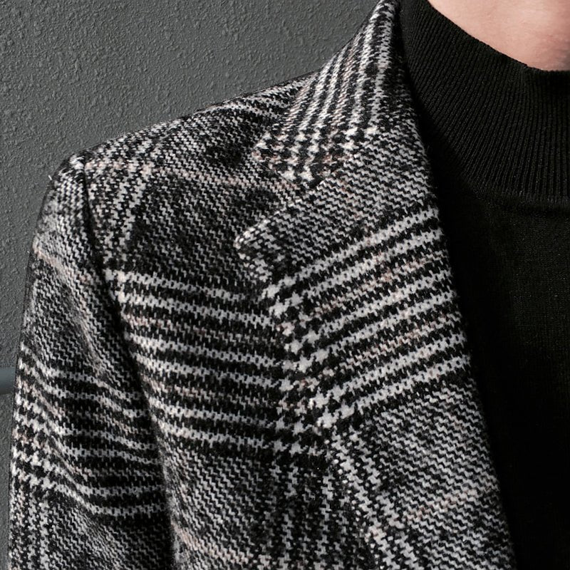 Check pattern wool jacket or1033