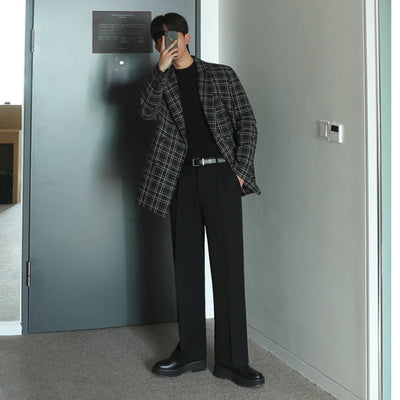 Casual check suit jacket or1073