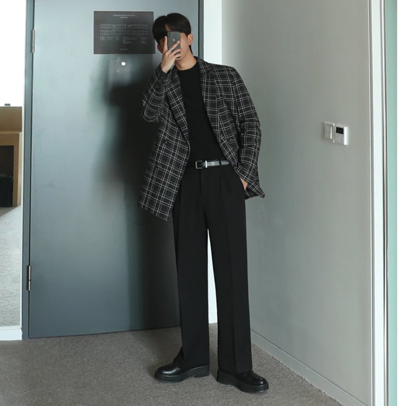 Casual check suit jacket or1073