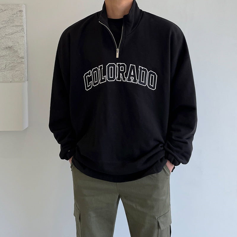 half zip sweater shirt    OR148