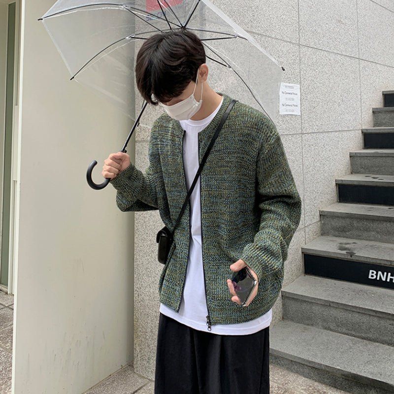 Collarless Knit Jacket    OR166