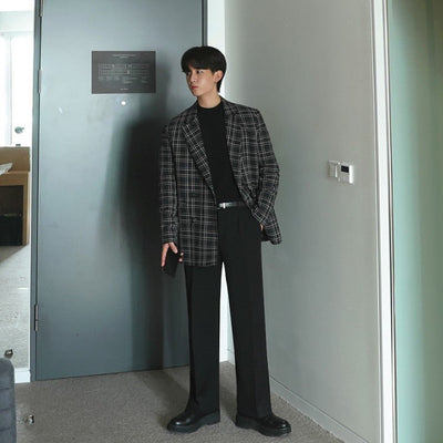 Casual check suit jacket or1073
