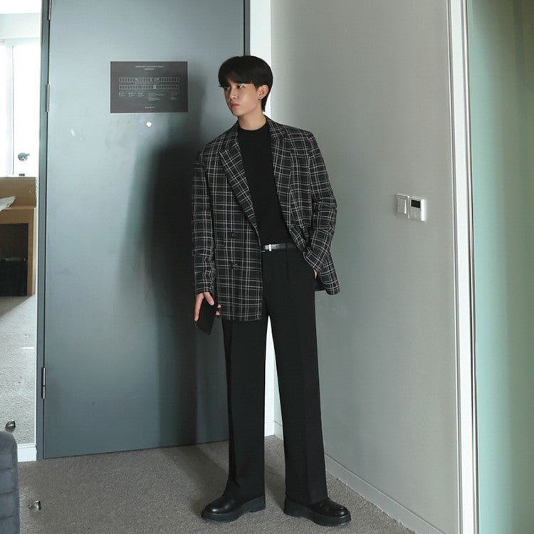 Casual check suit jacket or1073