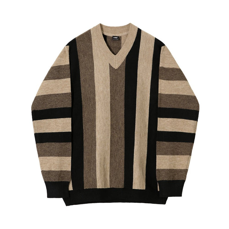V neck knit sweater or786