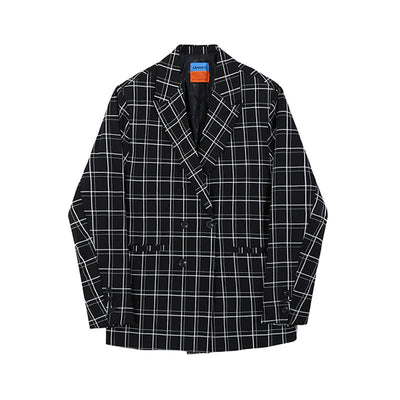 Casual check suit jacket or1073