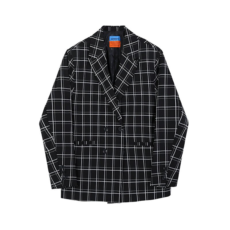 Casual check suit jacket or1073