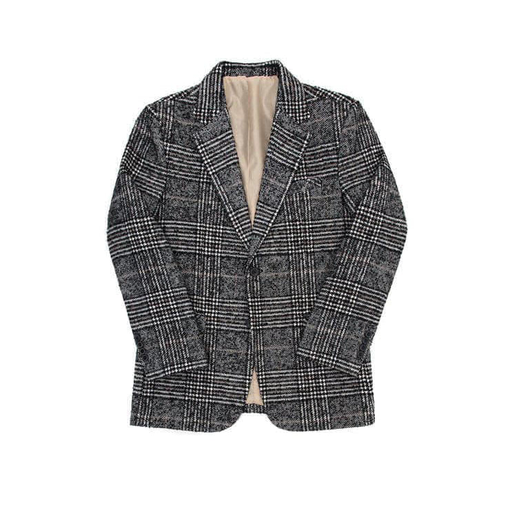 Check pattern wool jacket or1033