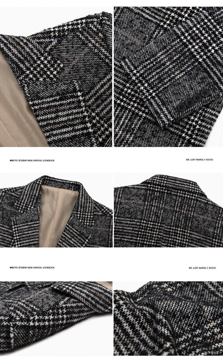 Check pattern wool jacket or1033