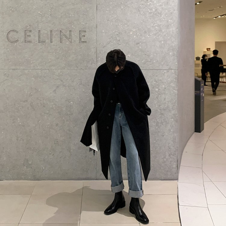 High neck long coat or992