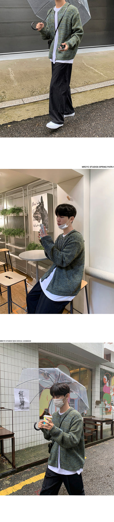 Collarless Knit Jacket    OR166
