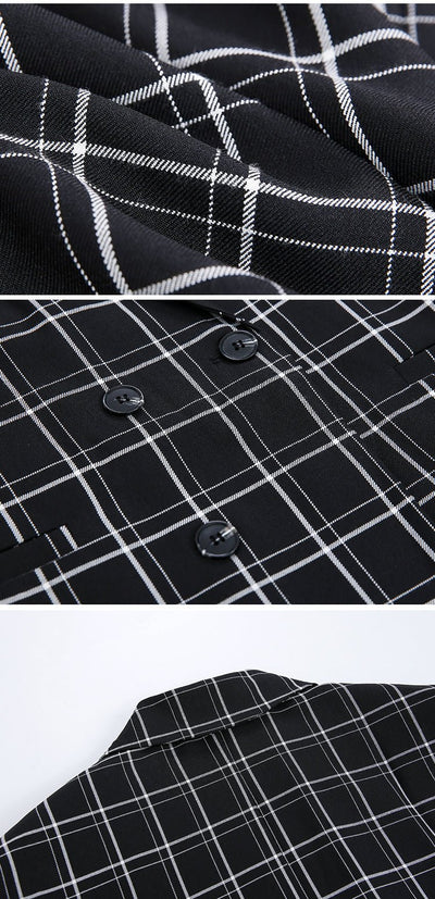 Casual check suit jacket or1073
