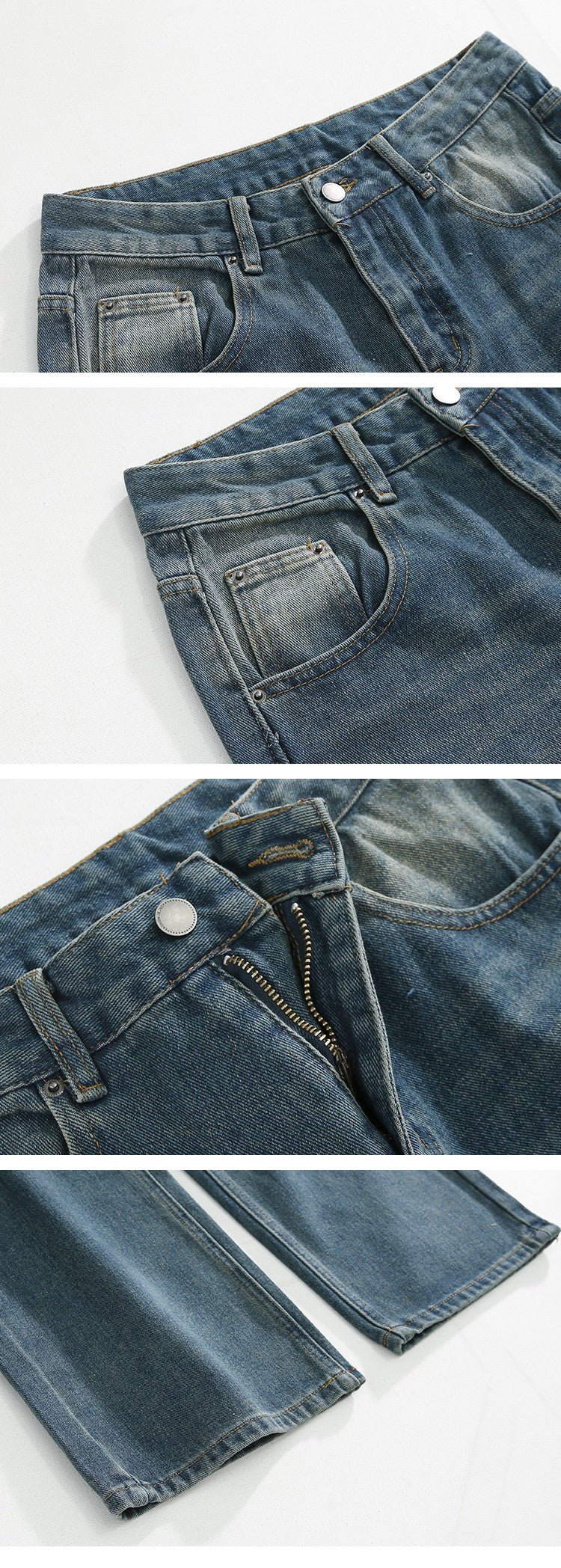 Loose wide denim pants or979