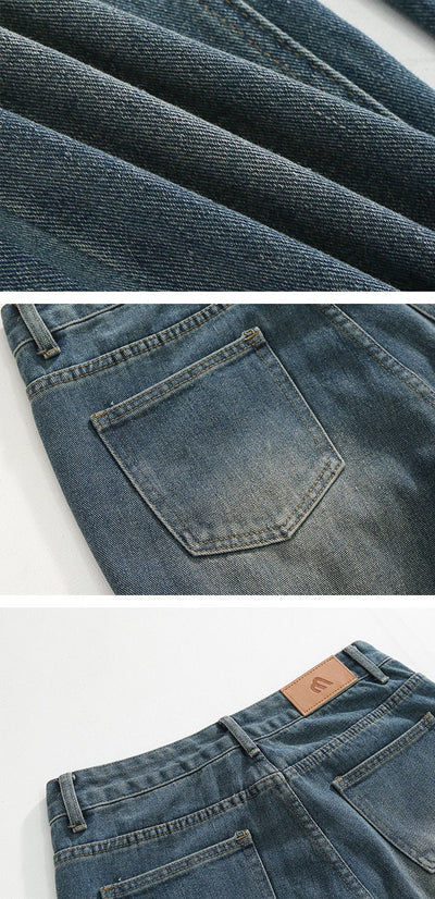 Loose wide denim pants or979