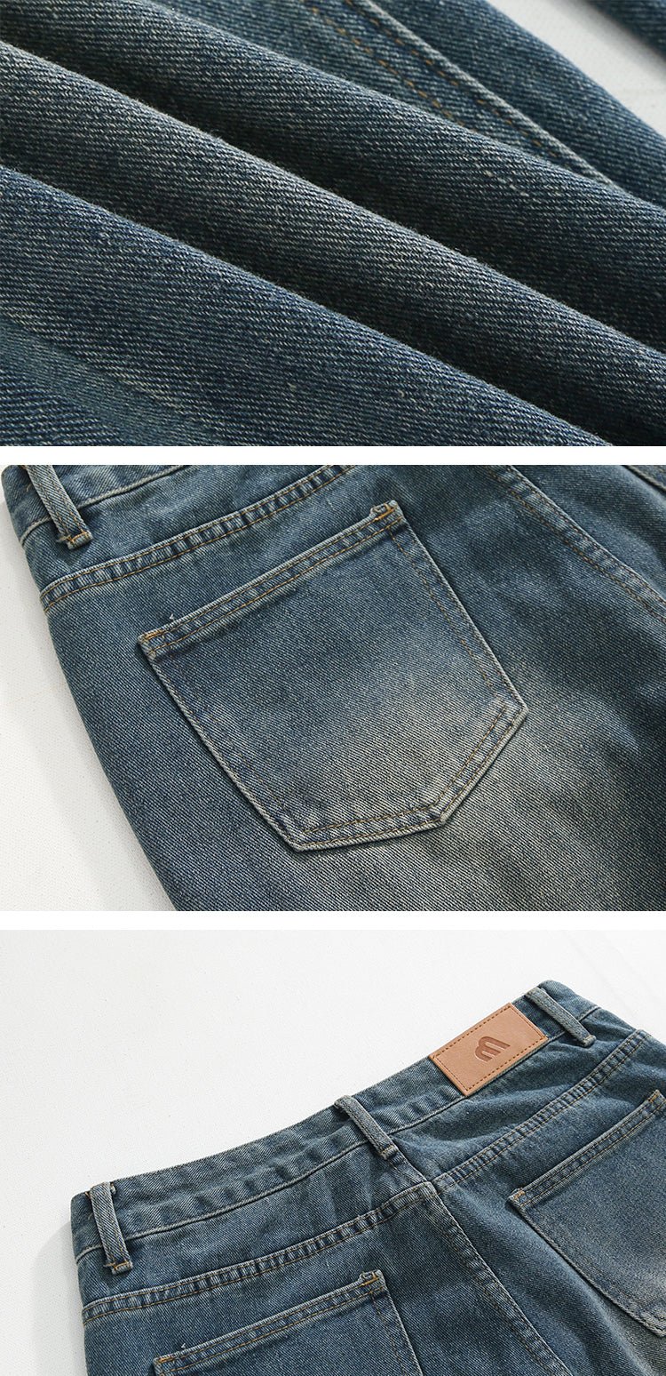 Loose wide denim pants or979