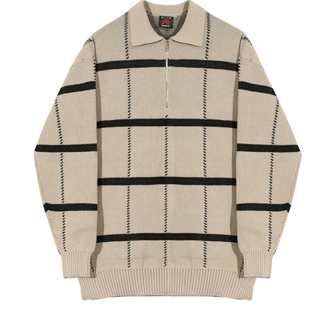 half zip retro knitwear OR287 – 韓国メンズファッション通販 - ORUN - half zip retro knitwear OR287 – 韓国メンズファッション通販 - ORUN -