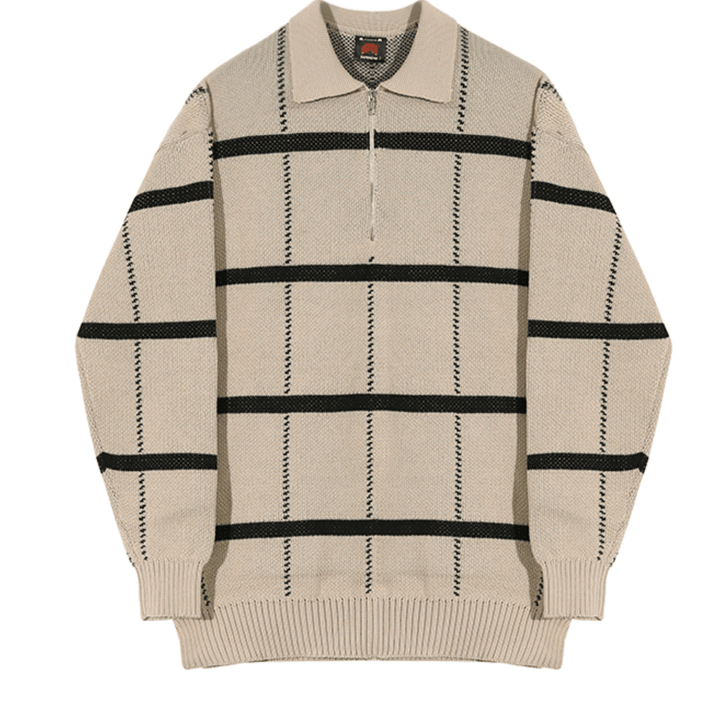 half zip retro knitwear OR287 – 韓国メンズファッション通販