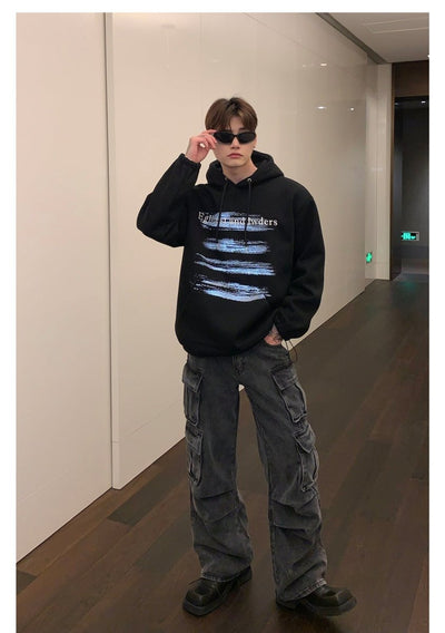 Wide pocket denim pants or797